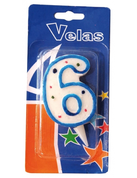 Vela Numero 6 para Fiestas y Cumpleaños