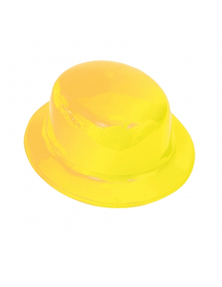 Sombrero Plastico Bombin Amarillo para Fiestas y Cumpleaños