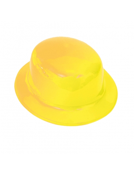 Sombrero Plastico Bombin Amarillo para Fiestas y Cumpleaños