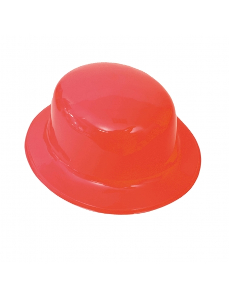 Sombrero Plastico Bombin Rojo para Fiestas y Cumpleaños