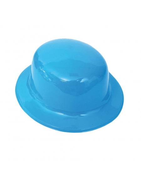 Sombrero Plastico Bombin Azul para Fiestas y Cumpleaños