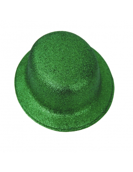 Sombrero Bombin Escarchado Verde para Fiestas y Cumpleaños
