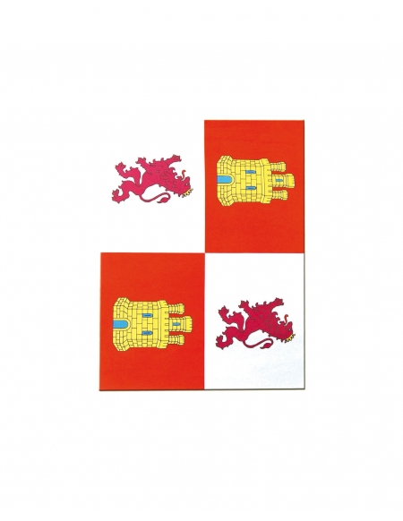Bandera Papel Castilla Leon 15x20cm de 25m para Fiestas y Cumpleaños