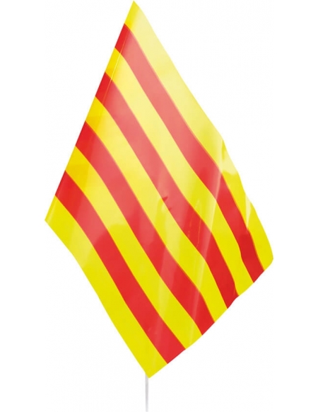 Bandera con Palo Cataluña 20x30cm para Fiestas y Cumpleaños