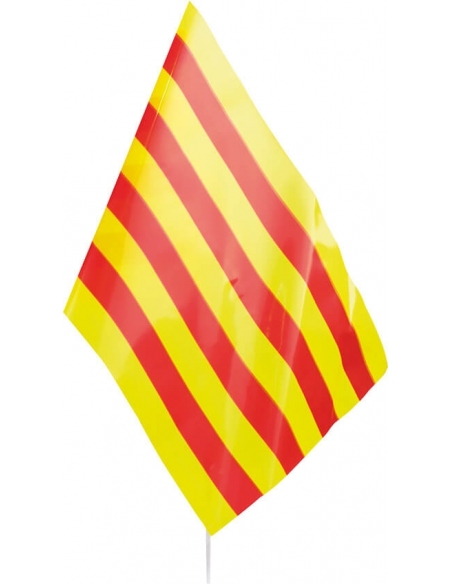 Bandera con Palo Cataluña 20x30cm para Fiestas y Cumpleaños