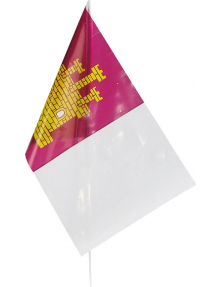 Bandera con Palo Castilla La Mancha 20x30cm para Fiestas y Cumpleaños