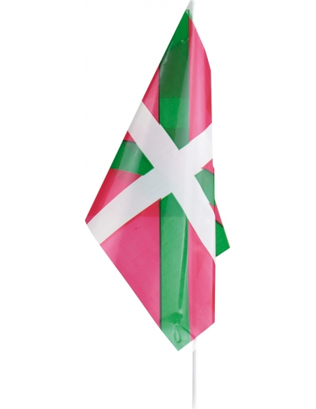 Bandera con Palo Euskadi 20x30cm para Fiestas y Cumpleaños