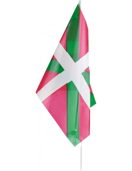Bandera con Palo Euskadi 20x30cm para Fiestas y Cumpleaños