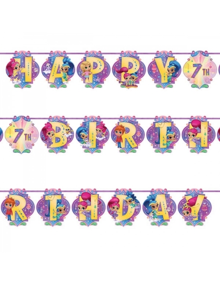Guirnalda HBD Shimmer and Shine para Cumpleaños y Decoraciones