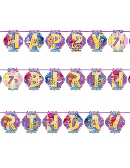 Guirnalda HBD Shimmer and Shine para Cumpleaños y Decoraciones