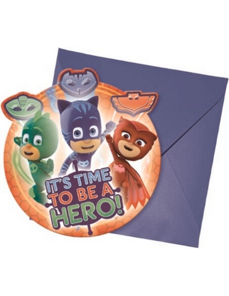 Invitaciones Pj Mask para Fiestas Cumpleaños y Decoraciones