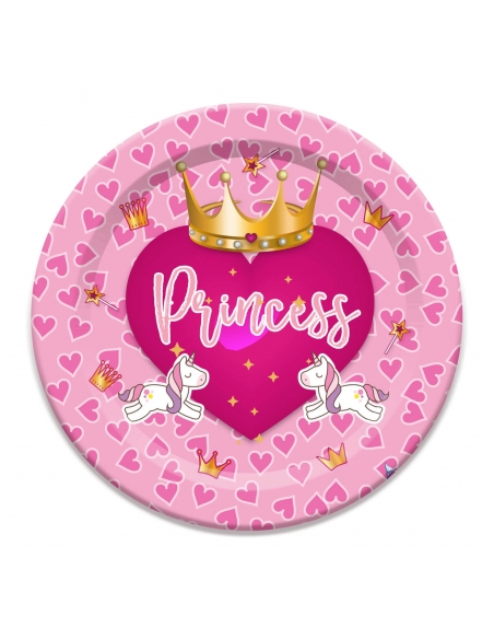 Platos Princess 23cm para Fiestas Cumpleaños y Decoraciones