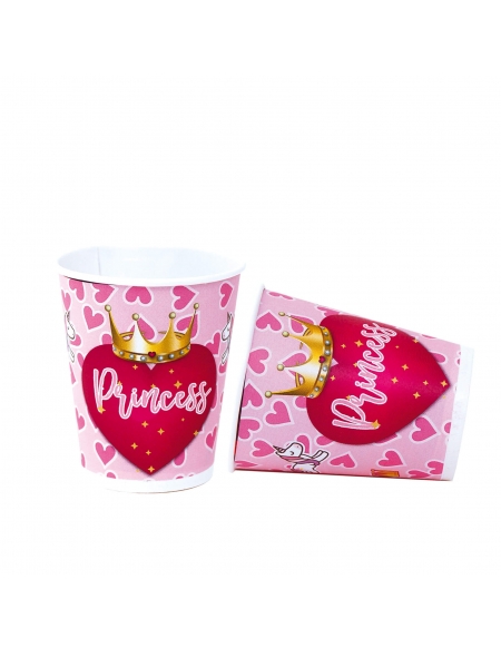 Vasos Princess 220ml para Fiestas Cumpleaños y Decoraciones