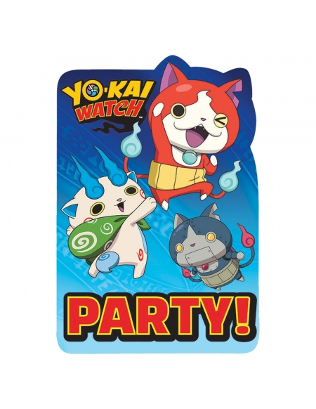 Invitaciones Yokai Watch 8 UDS