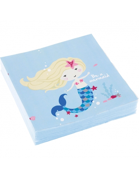 Servilletas Be a Mermaid 33x33cm 20 UDS
