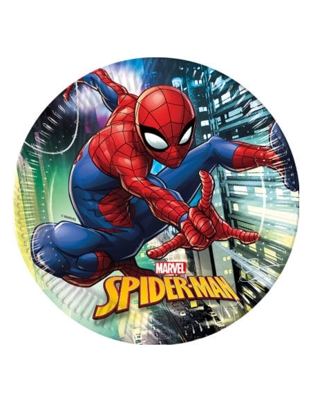 Platos Spiderman Team Up 23cm para Fiestas Cumpleaños y Decoraciones