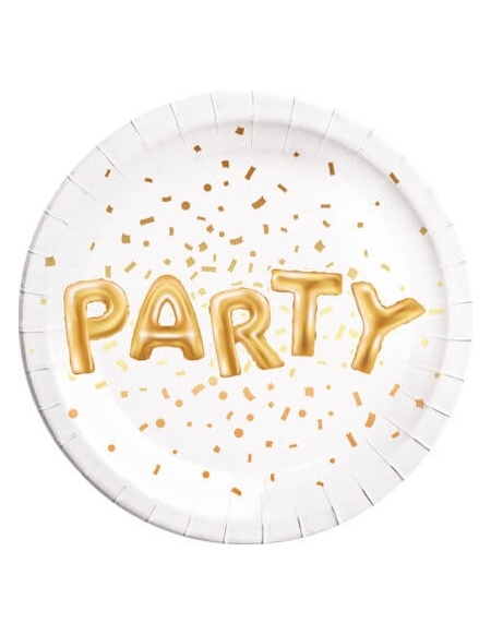 Platos Gold Party 23cm 8 UDS