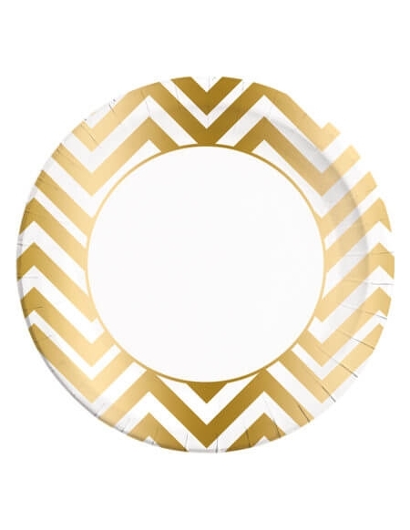 Platos Gold Chevron 23cm 8 UDS