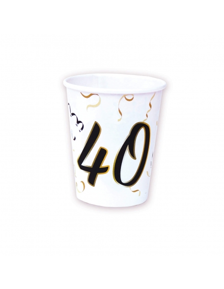 Vasos 40 Años de 220ml 8 UDS