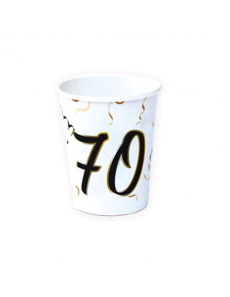 Vasos 70 Años de 220ml 8 UDS