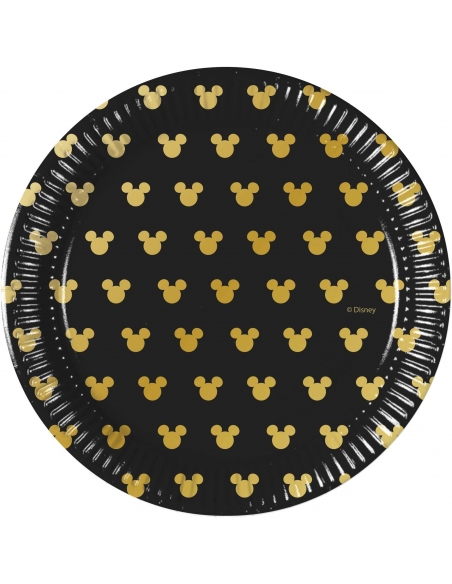 Platos Mickey Gold de 20cm 8 UDS