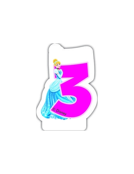 Velas Princesas Disney Numero 3 para Fiestas y Cumpleaños