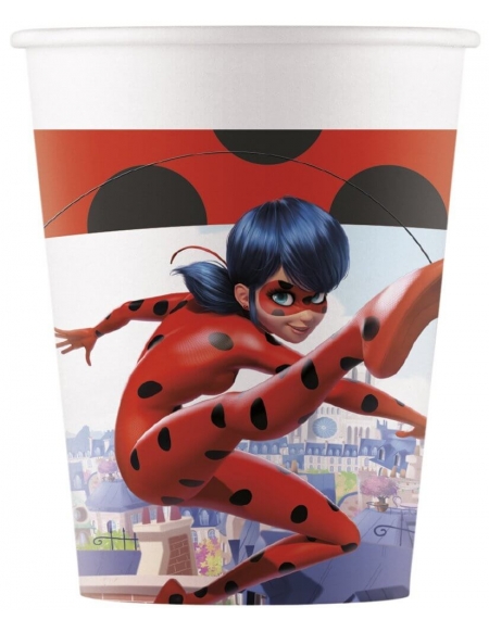 Vasos de Papel Ladybug y Cat Noir de 200ml 8 UDS