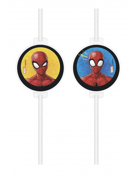 Pajitas de Papel Spiderman Team Up 6 UDS