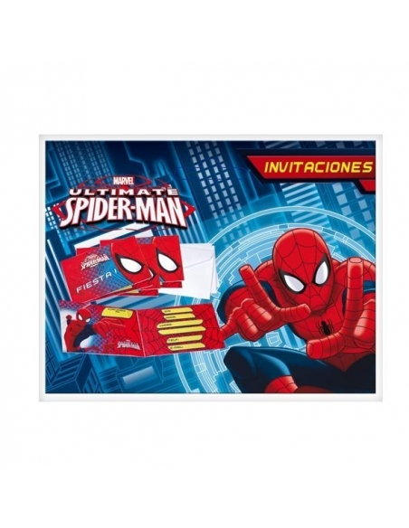 Invitaciones Spiderman con Sobre - 6 UDS