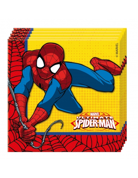 Servilletas Spiderman Power de 33x33cm para Cumpleaños