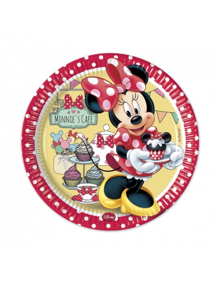 Platos Minnie Mouse Cafe de 23cm para Fiestas y Cumpleaños