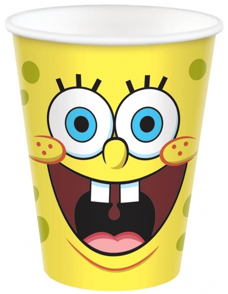 Vasos Bob Esponja de 266ml para Fiestas y Cumpleaños