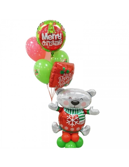 Ramo de Globos a Domicilio Oso Navideño