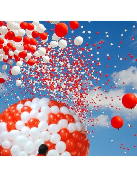 Suelta de globos de látex de 80cm hinchados con helio y Red