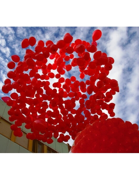 Suelta de globos de látex de 100cm hinchados con helio y Red