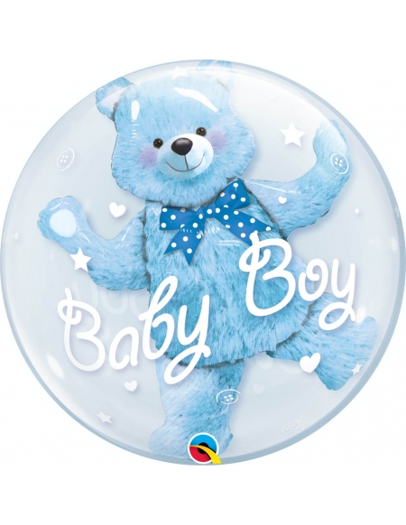 Globo Baby Blue Bear - Doble Bubble Burbuja 60cm - Q29486