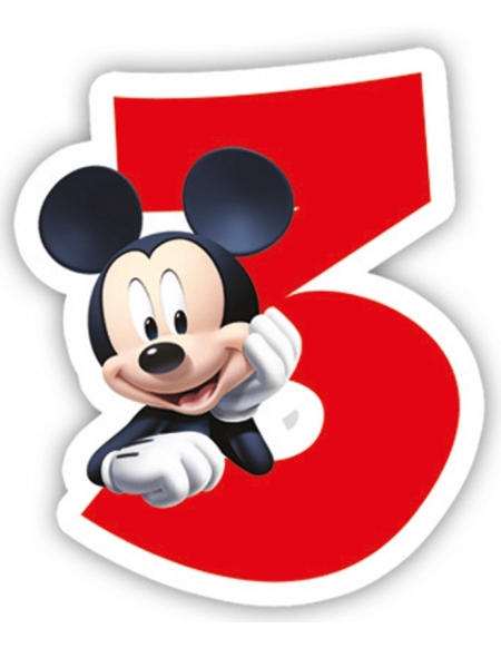 Velas Mickey Mouse Club House Numero 3 para Cumpleaños