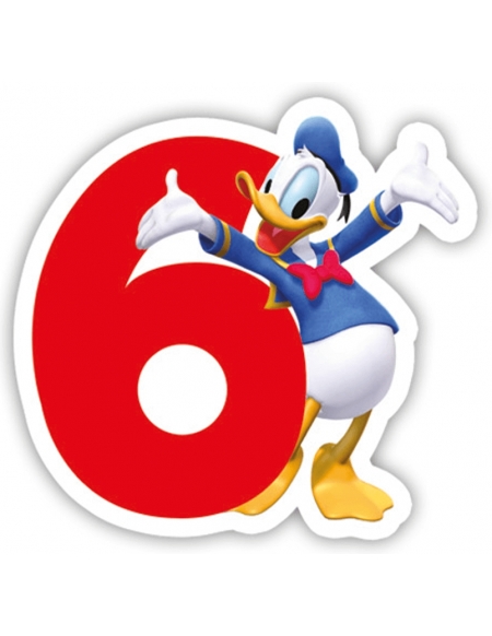 Velas Mickey Mouse Club House Numero 6 para Cumpleaños