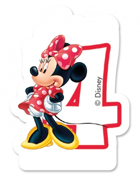 Velas Minnie Mouse Cafe Numero 4 para Fiestas y Cumpleaños
