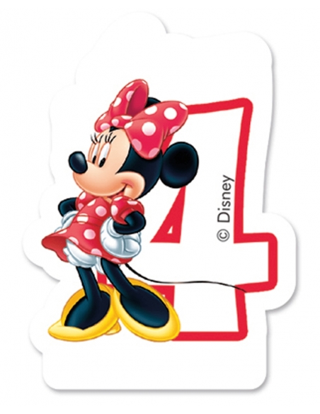 Velas Minnie Mouse Cafe Numero 4 para Fiestas y Cumpleaños