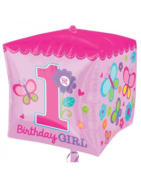 Globo Sweet Girl 1st Birthday - Cubo 3D 43cm Foil Poliamida - A3069301