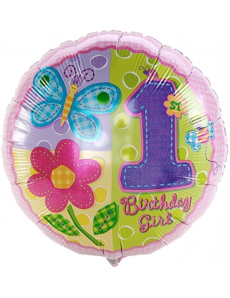 Globo Hugs and Stitches 1st Birthday Girl Redondo 45cm A11101301