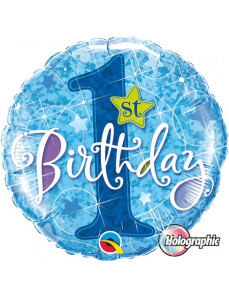 Globo 1St Birthday Stars Blue - Redondo 45cm Foil Poliamida - Q41592