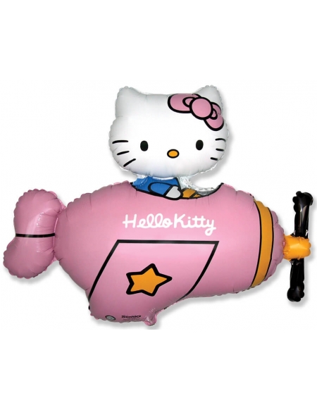 Globo Hello Kitty en Avion Rosa - Forma 76cm Foil Poliamida - F901720F