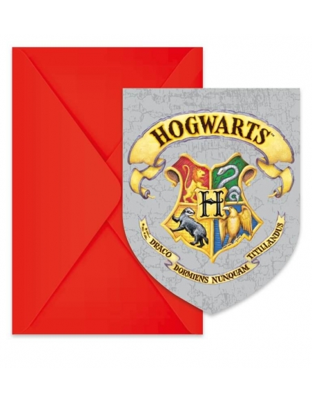 Invitaciones con Sobres Harry Potter Hogwarts Houses 6 UDS