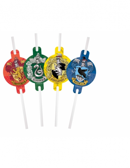 Pajitas de Papel Harry Potter Hogwarts Houses 4 UDS