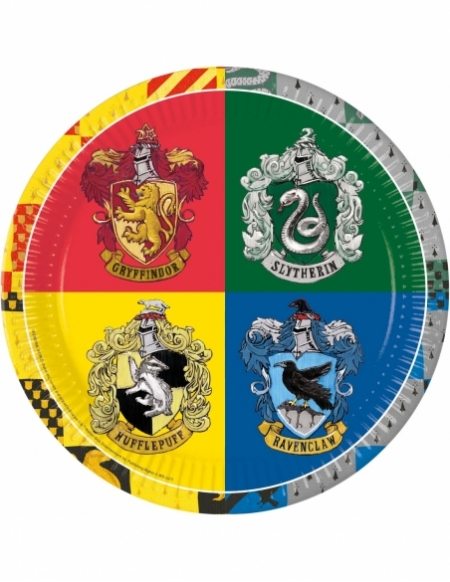 Platos de Papel Harry Potter Hogwarts Houses 8 UDS