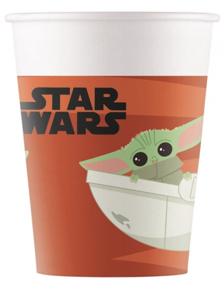 Vasos de Papel Star Wars The Mandalorian de 200ml 8 UDS