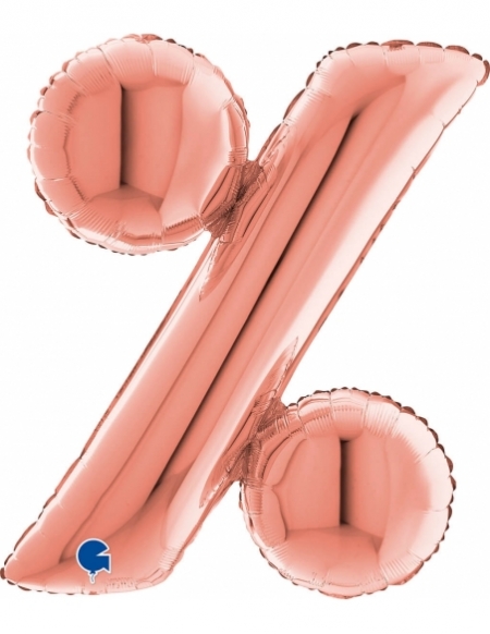 Globo Letra Simbolo Porcentaje Oro Rosa 100cm