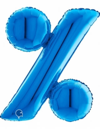 Globo Letra Simbolo Porcentaje Azul 100cm